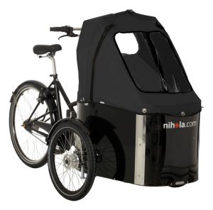 nihola-Family-cargo-bike-black-hood1
