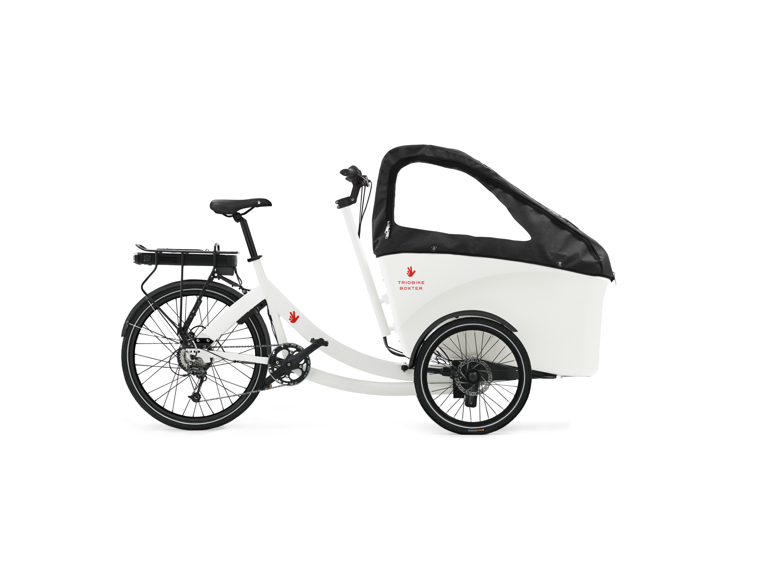triobike boxter e rear drive white hood black